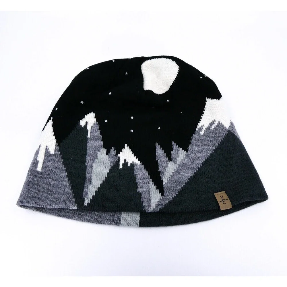 Yellowstone Club Hat YC Mens One Size Winter Beanie Cap Black Knit‎ Ouray Sport